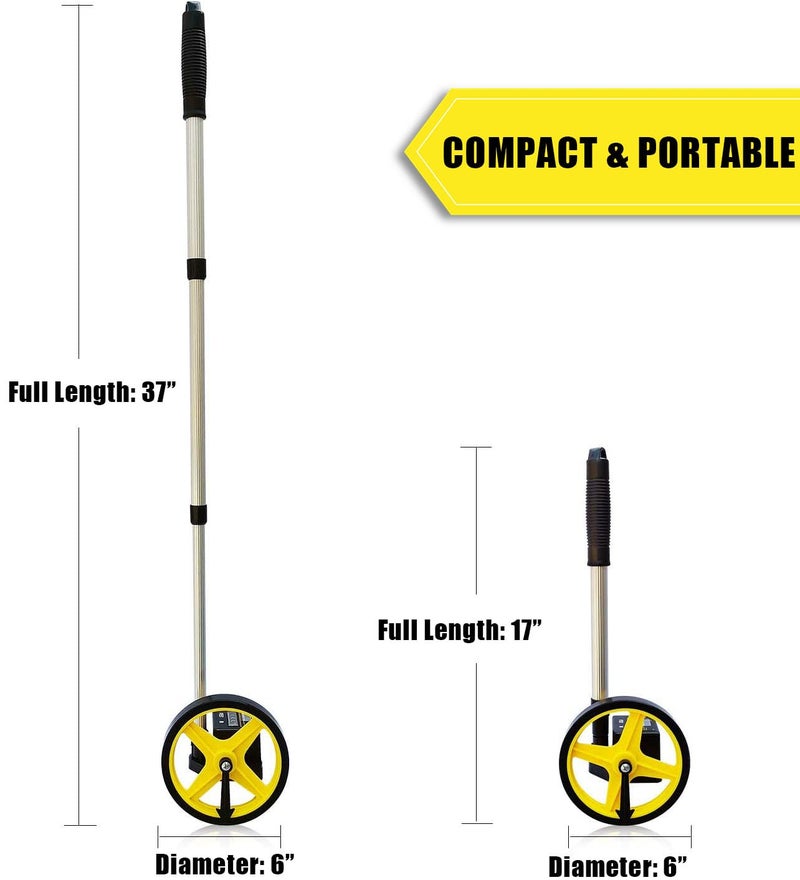 Zozen Measuring Wheel in Feet and Inches, 6-inch Measure Wheel - Telescopic/Mechanical/One Key to Reset/Starting Point Arrow and Cloth Carrying Bag, Measurement Up to 10,000Ft. - Image 3